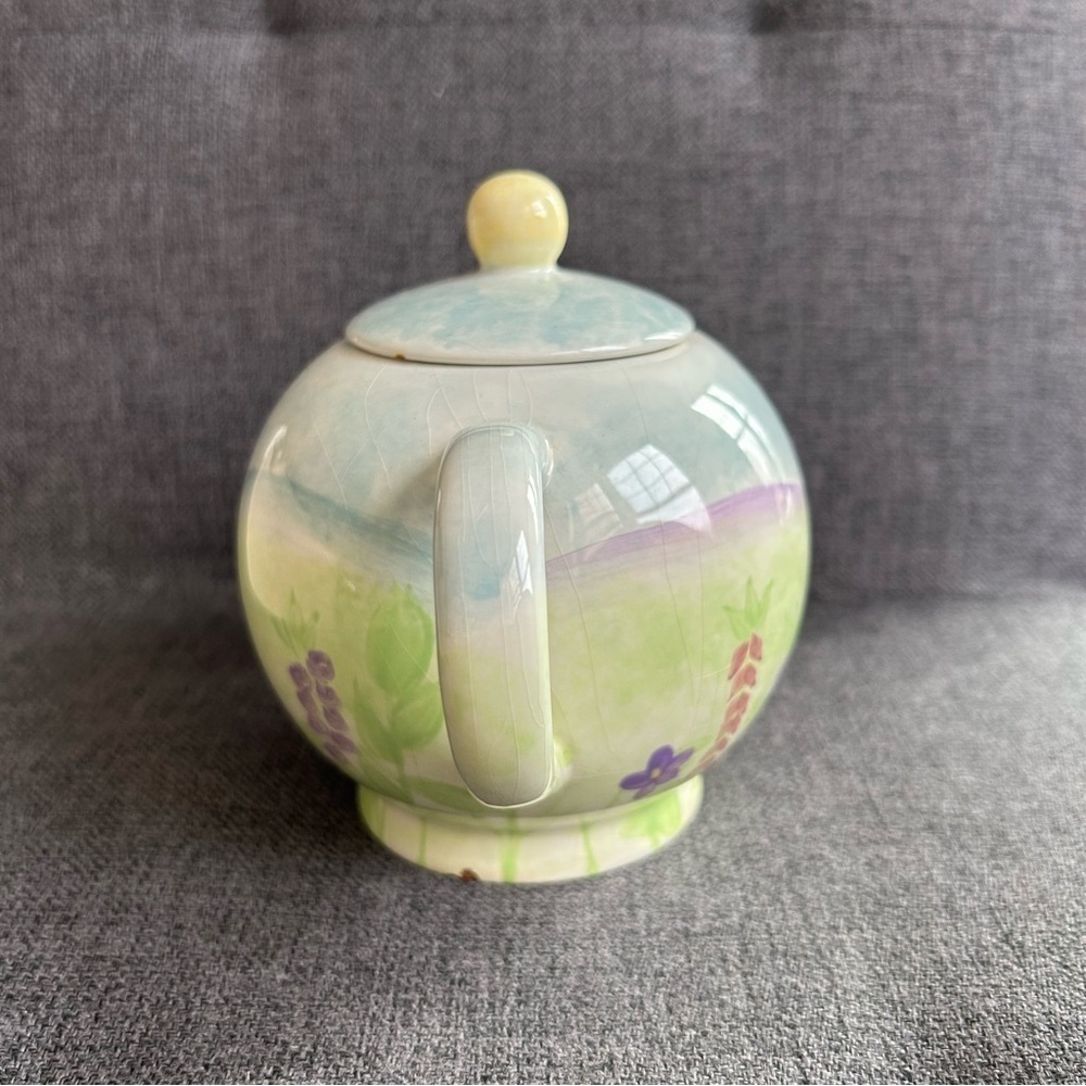 Colorful Floral Teapot, Blue, Green, Pink Pastels, 16 oz - Picture 3 of 16